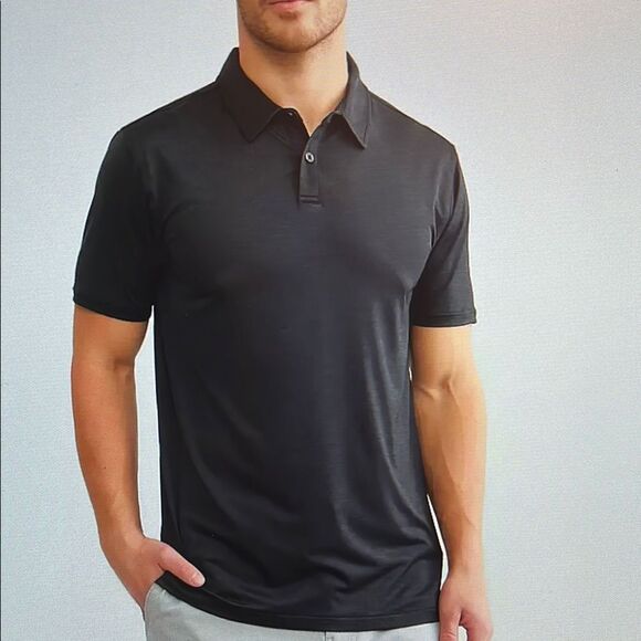 New! BKE Kezar Performance Polo Shirt Black Size Large NWT - Picture 1 of 13
